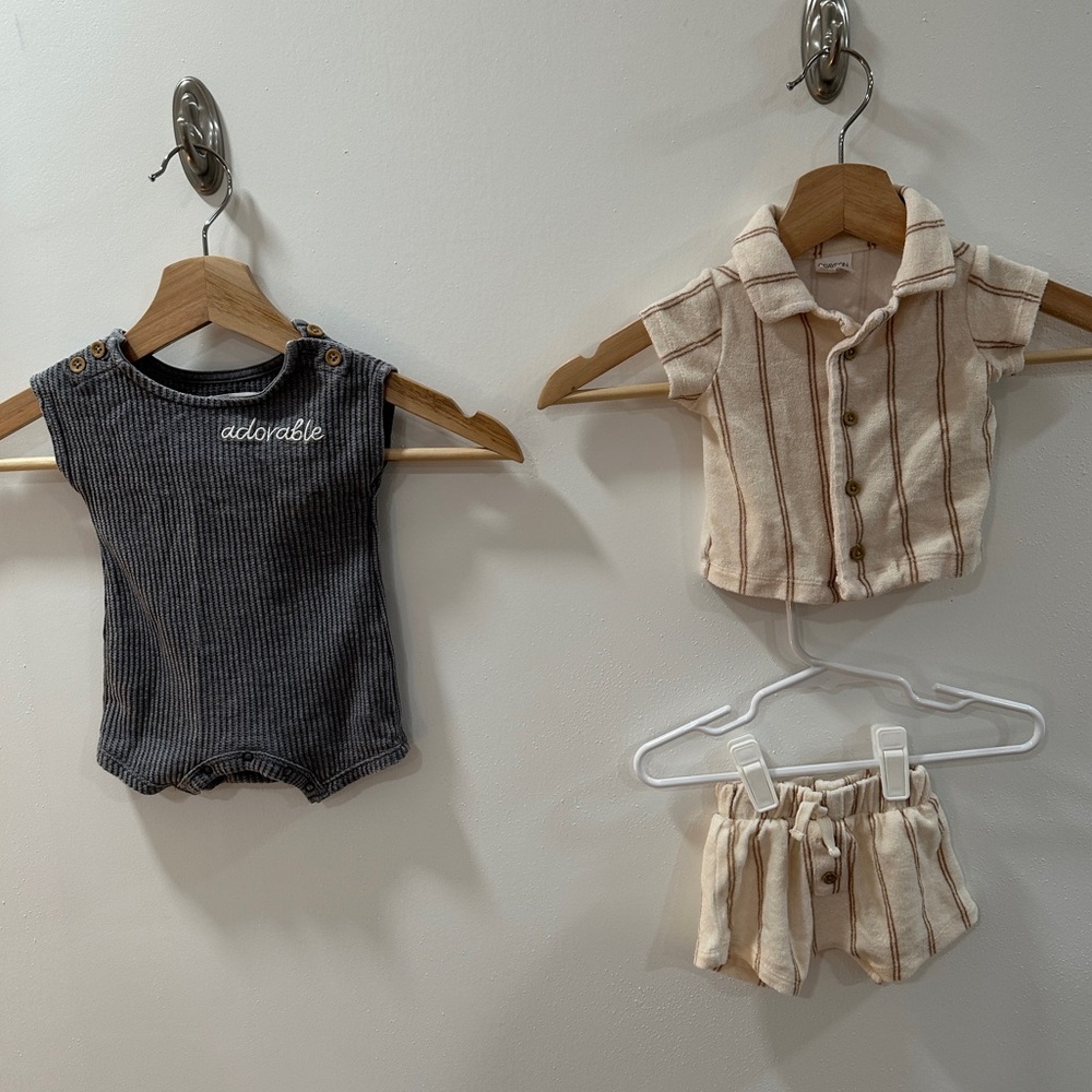 Grayson Mini set of Two Baby Boy Outfits Newborn